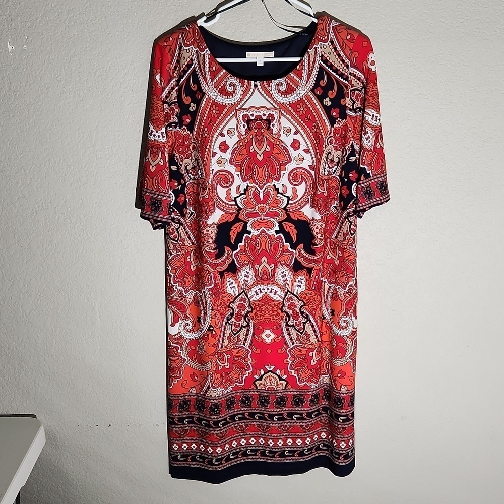 Signature Camryn Womens Dress Size 14 Bohemian Paisley Floral Boho Aztec